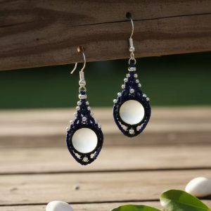 Handmade Macrame Earrings with Mother of Pearl